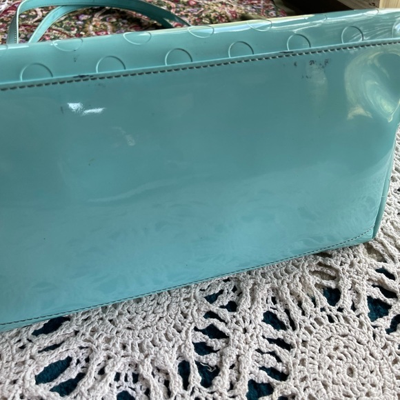 Kate Spade Patent Camilla Large Zippered Tote in Robins Egg Blue GUC - Picture 8 of 11